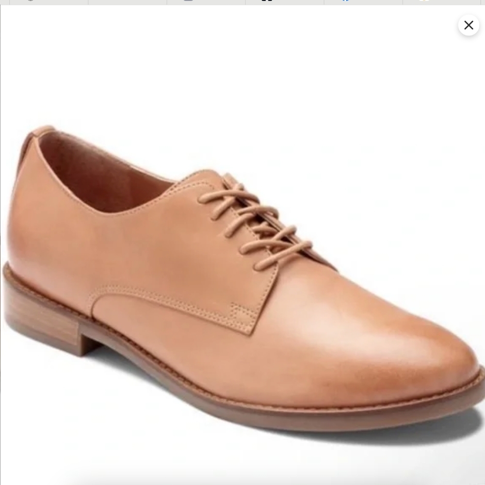 Vionic Weslyn Tan Leather Oxfords Lace-Up Loafers